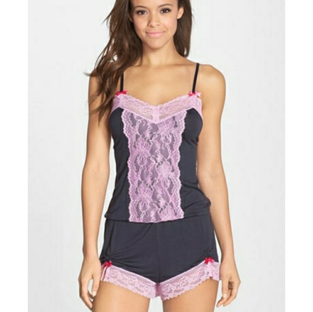 Betsey Johnson Lace Trim Romper